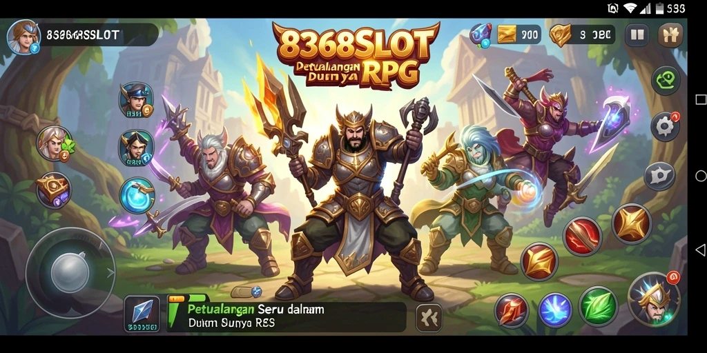 Tampilan gameplay seru dalam 8368SLOT dengan pertarungan RPG yang mendebarkan.