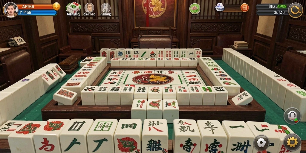 Tampilan gameplay seru API66 dengan ubin Mahjong yang menarik.