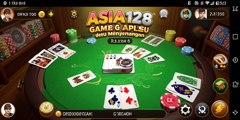 Screenshot gameplay seru dari ASIA128 yang menunjukkan keseruan bermain Gaple.