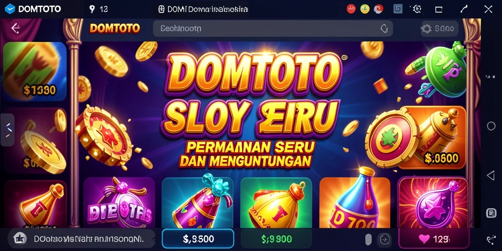 Tampilan screenshot utama DOMTOTO dengan gameplay Slot yang menarik.
