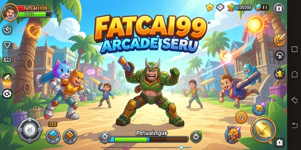 Tampilan gameplay dinamis dan penuh warna dari FATCAI99.