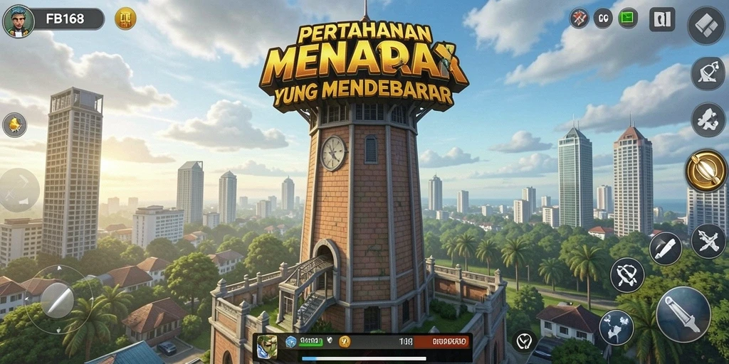 Tampilan menakjubkan dari gameplay FB168 dalam strategi Tower Defense.