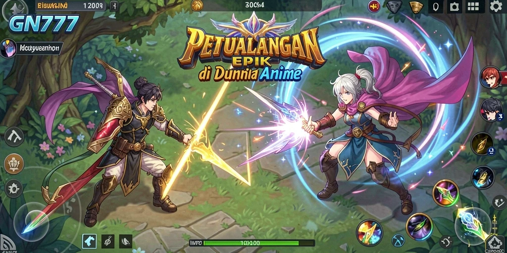 Screenshot GN777 menampilkan pertarungan seru dengan karakter Anime yang ikonik.