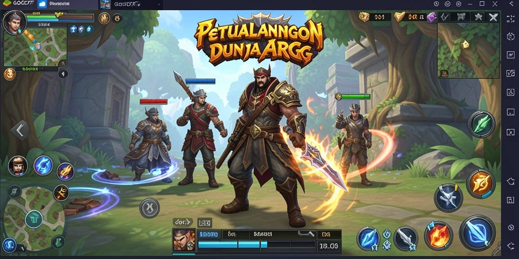 Tampilan seru gameplay GOGO77 dengan pertarungan epik ARPG.