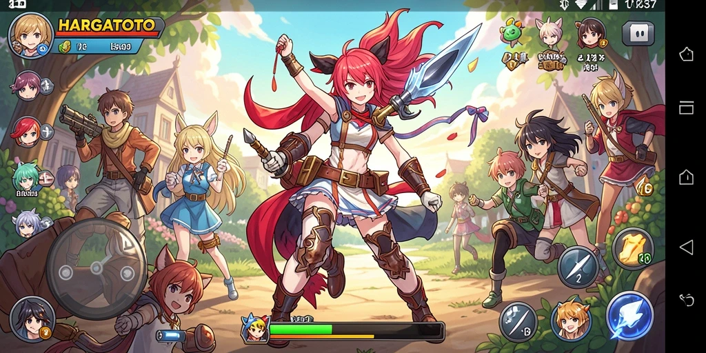 Tampilan gameplay HARGATOTO yang menarik di dunia Anime.