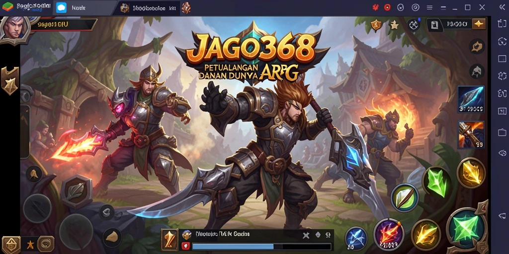 Screenshot utama JAGO368 menampilkan aksi seru dalam pertarungan ARPG.