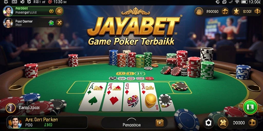 Tampilan gameplay Poker yang seru dan menegangkan di JAYABET.