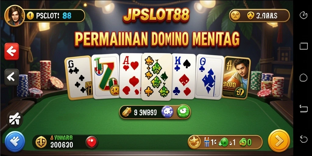Screenshot game JPSLOT88 menampilkan momen seru permainan Domino.