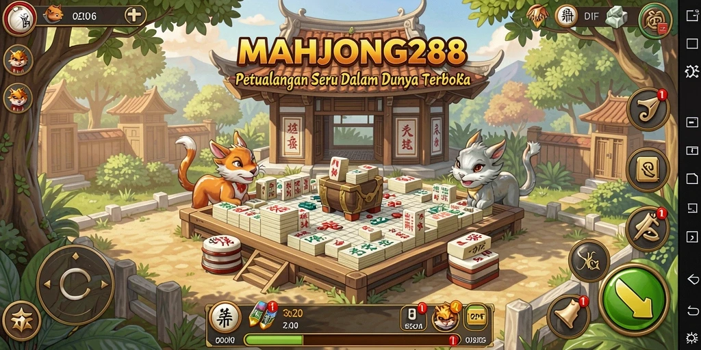 Tangkapan layar gameplay <strong>MAHJONG288</strong> menunjukkan petualangan dalam dunia terbuka yang luas.