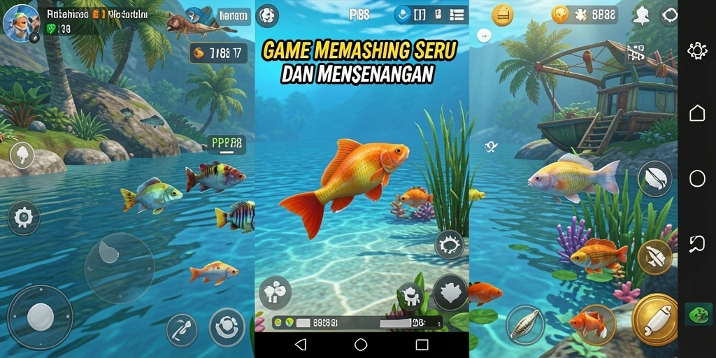 Tampilan gameplay PP88 dengan suasana memancing yang menenangkan.