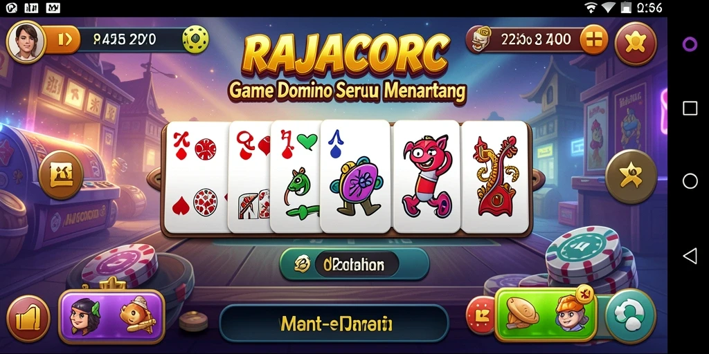 Tampilan gameplay seru dari RAJACORC saat bermain Domino.