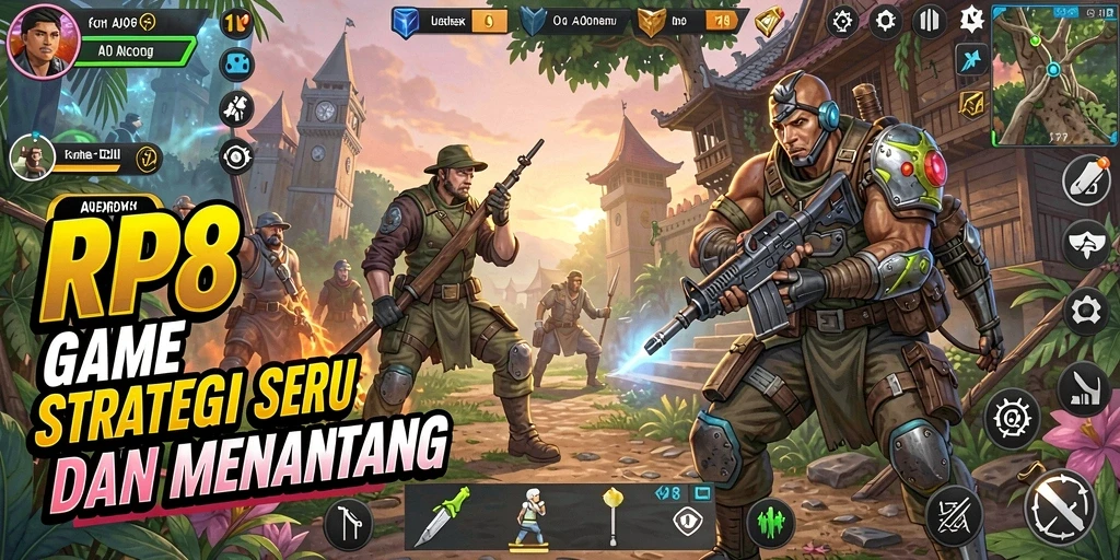 Tangkapan layar RP8 yang menampilkan aksi pertempuran strategis.