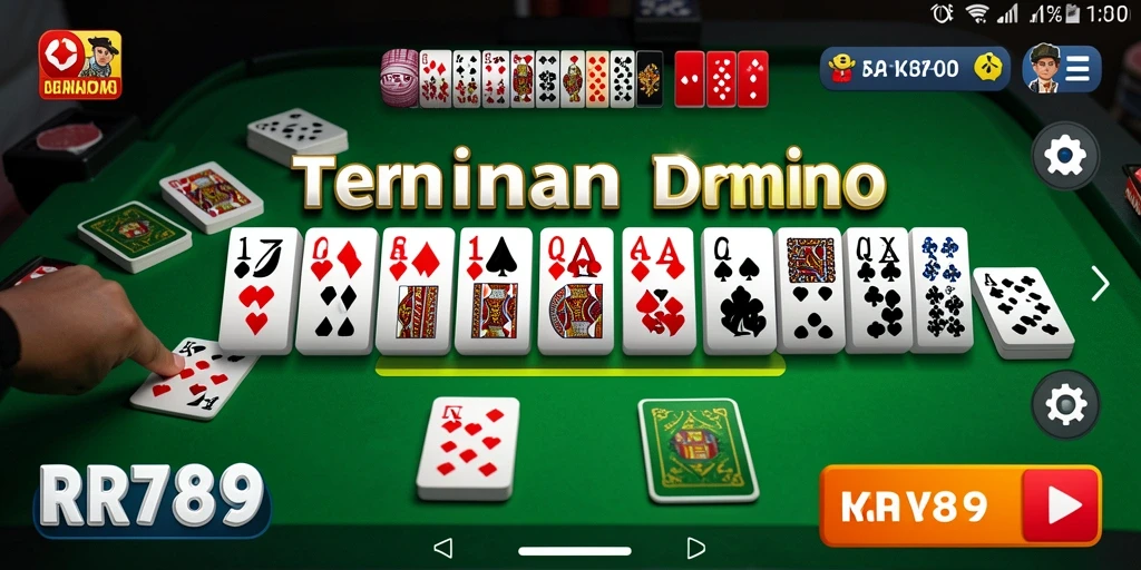 Screenshot gameplay RR789 menampilkan permainan domino yang seru dan interaktif.