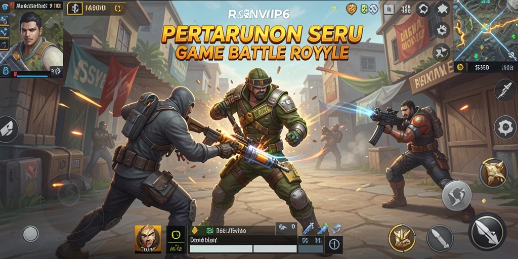 Gameplay seru RSNVIP6 dalam pertempuran Battle Royale.