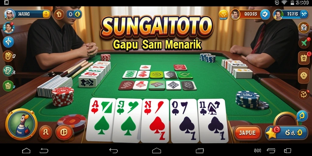 Screenshot gameplay SUNGAITOTO yang menunjukkan suasana Gaple yang seru.