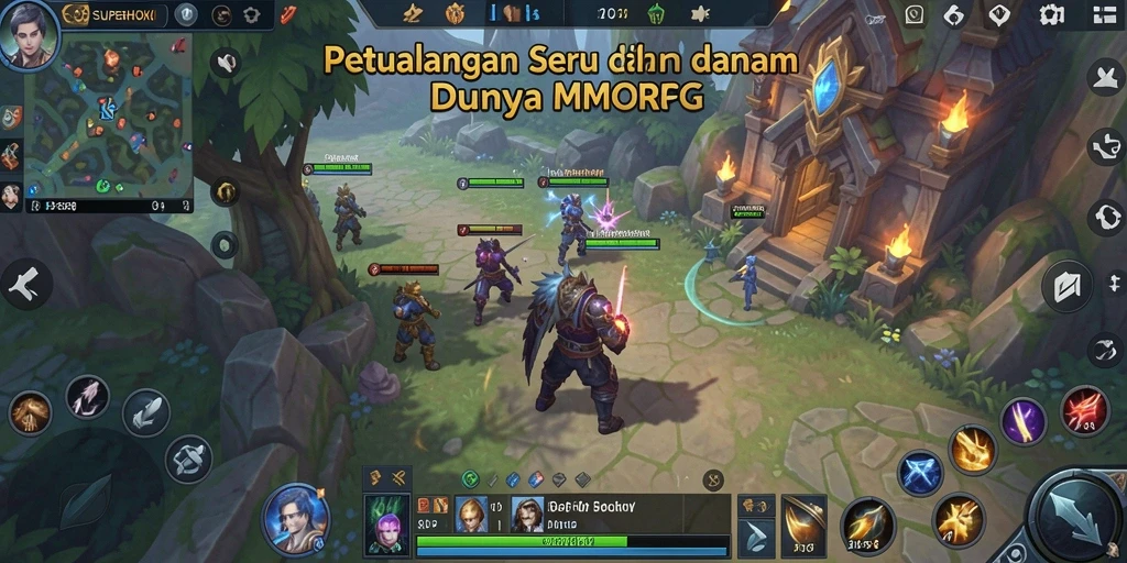 Screenshot gameplay SUPERHOKI dengan aksi seru di dalam dunia MMORPG.