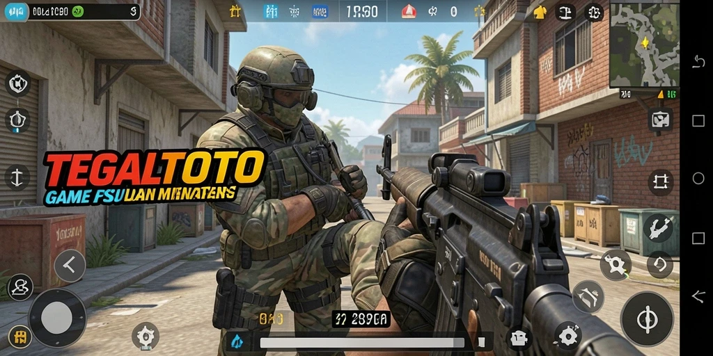 Tangkapan layar gameplay TEGALTOTO menampilkan aksi tembak-menembak yang mendebarkan.