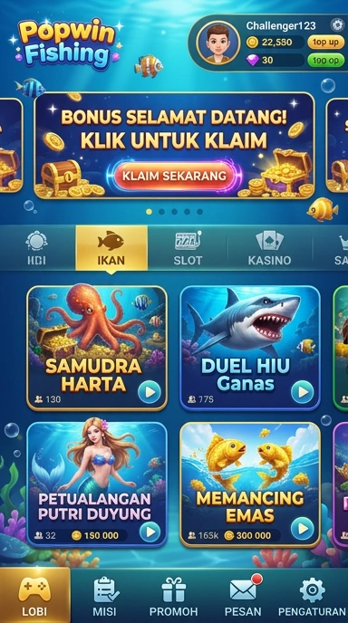 Screenshot antarmuka utama aplikasi popwin.